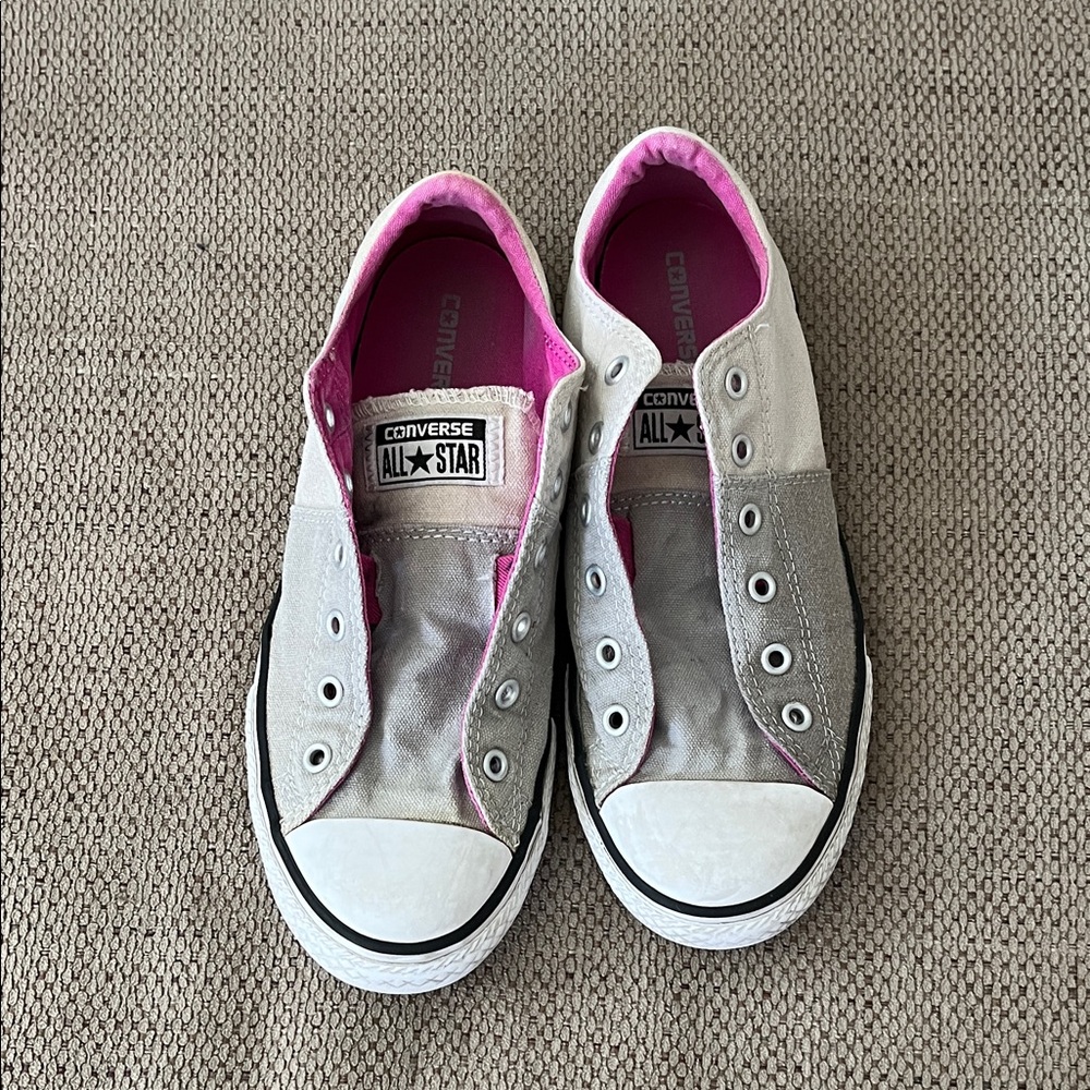 Converse Women’s Gray, White and Pink Sneakers